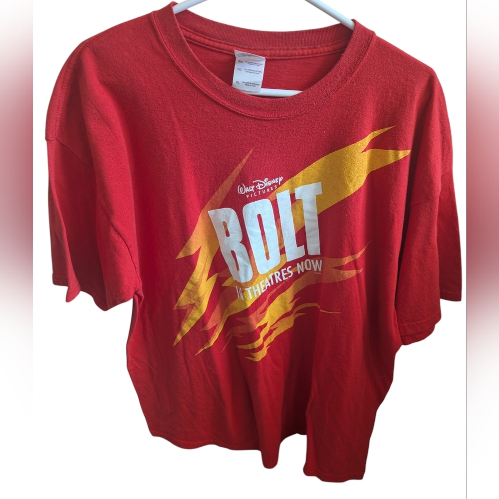 Disney Bolt 2008 Movie Promo Shirt Xl Red Double Sided In Theatres Now